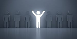 Person standing out