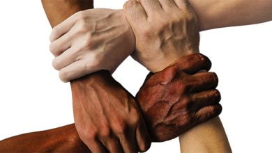 Interlinked hands - showing diversity